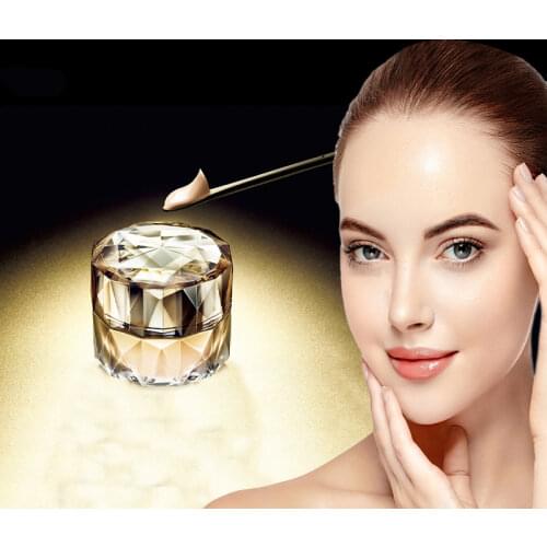3PCS 7g Empty Diamond Shape Refillable Sample Bottle Silver Travel Face Cream Lotion Cosmetic Container Acrylic Makeup Jar Pot