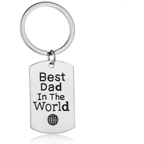 36PC Letter Best Dad In The World Keychains Charm Dog Tag Key Holder Bag Hat Pendants Car Key Finder Fathers Day Gifts Jewelry