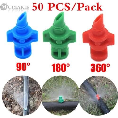 50Pcs 90° 180° 360° Angle Simple Refraction Sprinkler Nozzle Head High Quality Garden Fruit Tree Irrigation Misting Nozzle