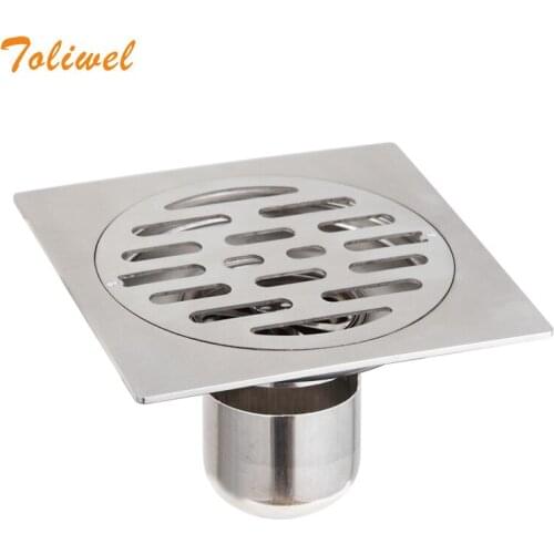6 inch Square Stainless Steel Shower Floor Drain Trap Waste Grate 15cm