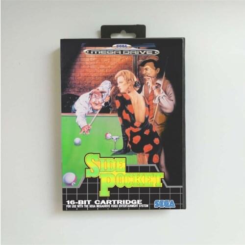Side Pocket - EUR Cover With Box 16 Bit MD Game Card for Megadrive Genesis Video Game Console