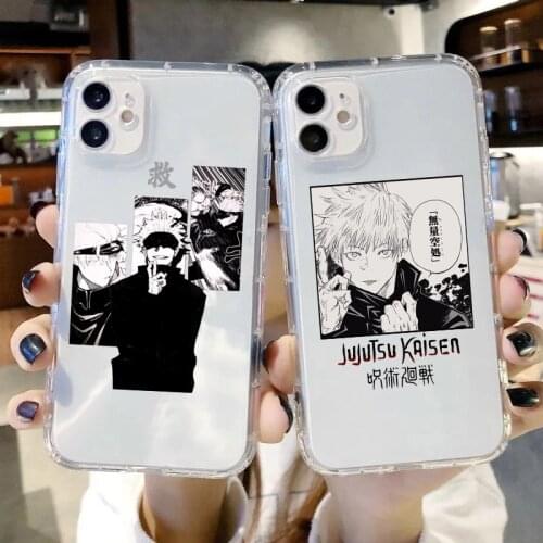 Jujutsu Kaisen Satoru Gojo Anime Phone Case For iPhone 11 Pro Max 12 X XS XR SE 20 6 7 8 Plus Clear Shockproof Soft Cover Fundas