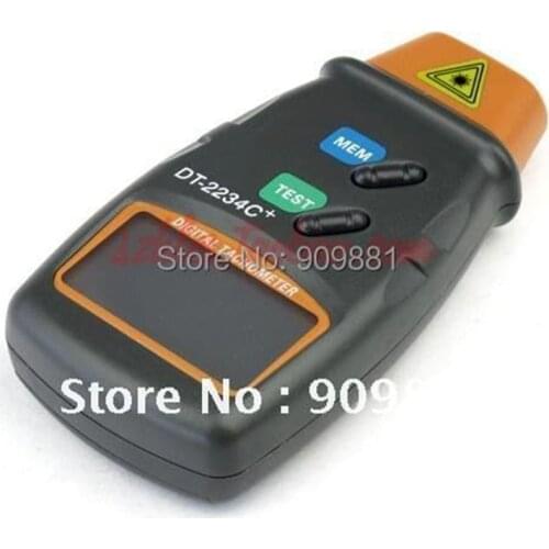 Digital Laser Tachometer Non Contact Electronic Photo Tachometers 2.5-100000 RPM Tach Meter DT-2234C+With Reflecting Tape Marks