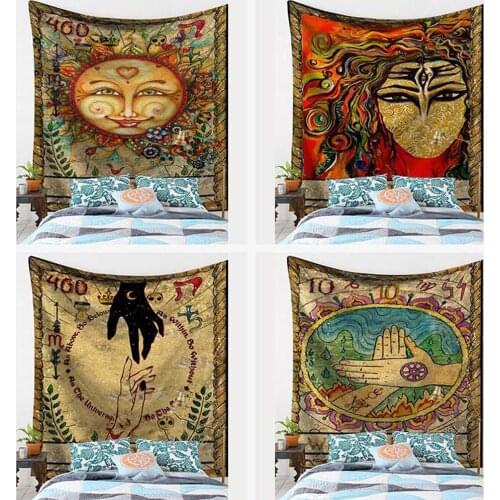 Decor Psychedelic Medusa Tapestry Classical Greek Myth Tapestry Sun God Hand Eye Tarot Wall Hanging Tapestries Wall Cloth Carpet