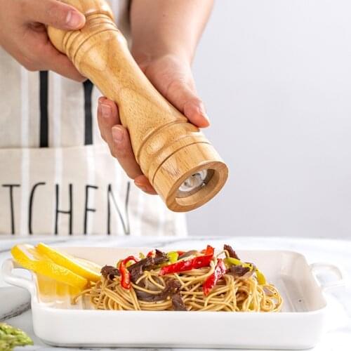 Wooden Salt and Pepper Grinder, Adjustable Manual Kitchen Tools, Wood, Spice Mill, Suitable for Picnic, Parties, Restaurant