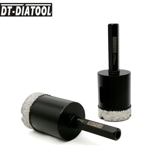 DT-DIATOOL 2pieces Dia 30mm Diamond Drill Hole Saw Drill Core Bits Dry Hexagon shank Core Drilling Bits for Ceramic Tile