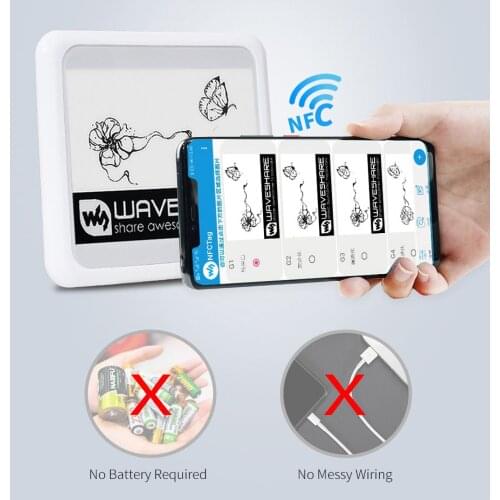 4.2 inch Wireless NFC-Powered EPaper Eink E-Paper E-ink Display Screen Module for Mobile Phone IOS Android APP，No Battery