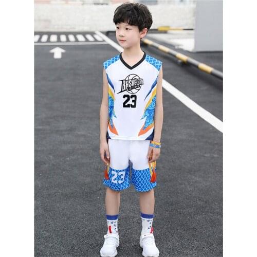 Boys summer basketball vest set 2021 new two - piece sports set for primary school students