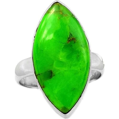 Lovegem Green Mohave Turquoise Ring 925 Sterling Silver,Size :8 , AR1193