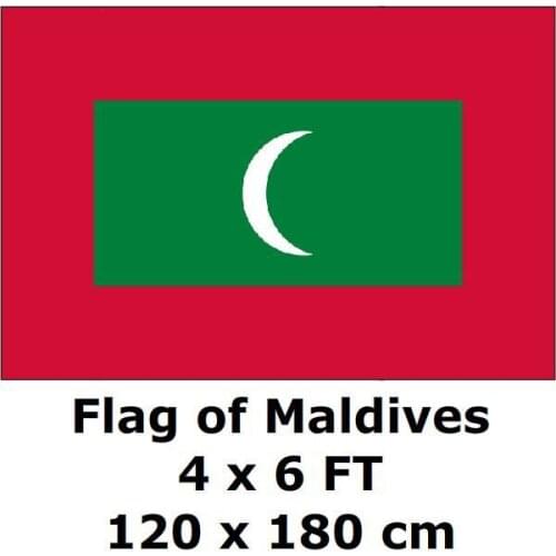 Maldives Maldivian Flag 120 x 180 cm 4` x 6` FT 100D Polyester Large Big Flags And Banners National Flag Country Banner