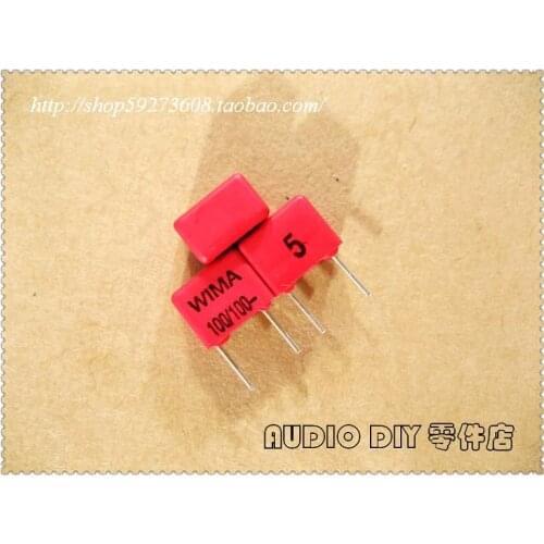 Copper foot red FKP2 100pF / 100V 5% foil film capacitors 0.1nF 101 original box )