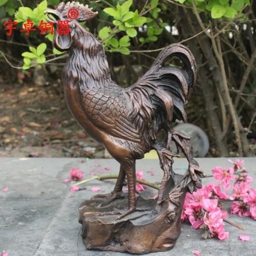 Yu Zhuo bronze copper copper ornaments Zhaocai Chicken Rooster rooster Home Furnishing decoration No. 3 optional