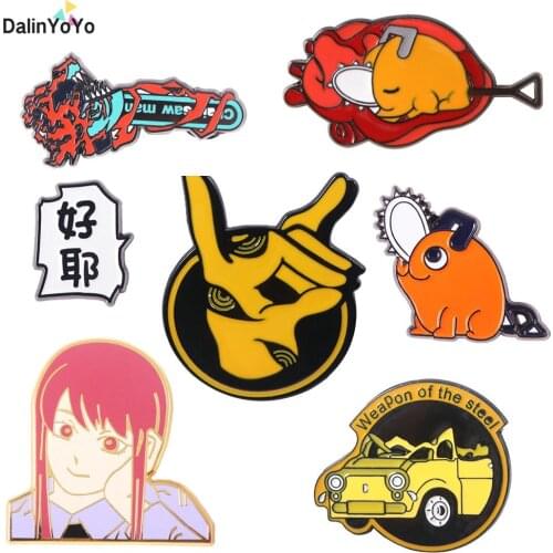 Anime Chainsaw Man Badge Brooch Cute Cartoon Pochita Cosplay Pins Brooches for Women Men Lapel Pin Jewelry Souvenir Gift