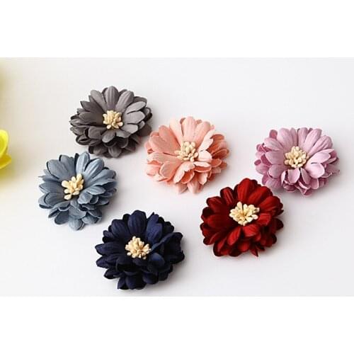 Korean Stamen Artificial Hair Flower For Girls Floral Women Girl hairband Accessories Blooming Headwear Wholesale