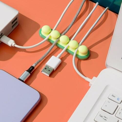 Cable Organizer Magnetic Plug Box Silicone USB Cable Winder Flexible Management Clips for Mouse Earphone Holder Shelf Organizer