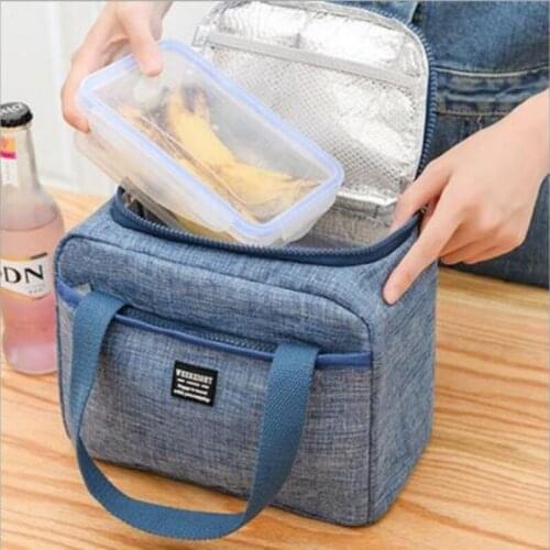 Portable Lunch Bag New Thermal Insulated Lunch Box Tote Cooler Handbag Bento Pouch Dinner Container School Food Storage Bags