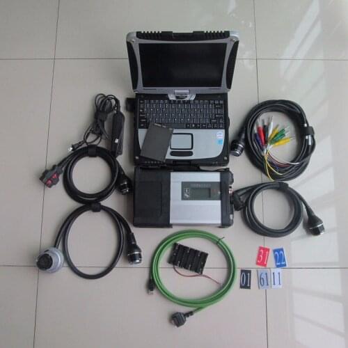 Latest mb star sd connect c5 with software ssd super speed cf19 toughbook laptop diagnostic tool full set ready to use