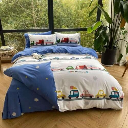 Bedding :pure cotton childrens cartoon set of three or four pieces , cotton printed student quilt cover sheet