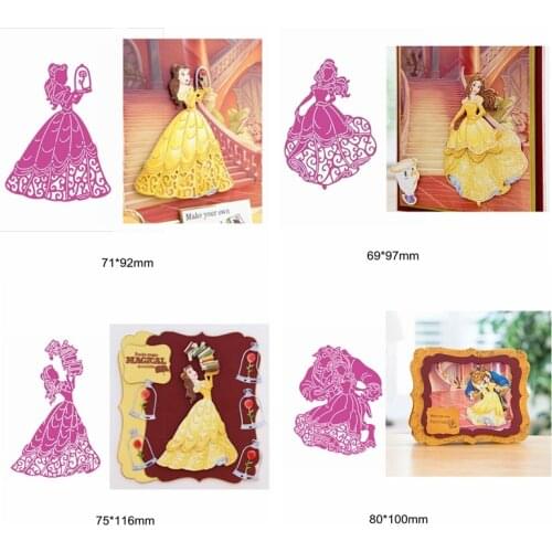 Princess And Beast Cartoon Movie Role Dress Metal Cutting Dies Fairy Tales DIY Cards Decorate Album Photo Scrapbook Craft Dies