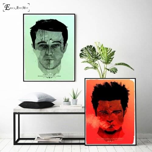 Fight Club Two Faces Movie Figure Canvas Painting Posters And Prints Pictures On The Wall Nordic Decoration Home Decor Quadro