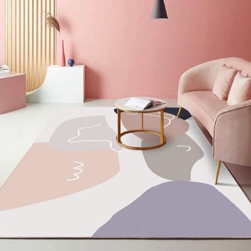 Pink Girly Carpet Living Room Sofa Coffee Table Carpet Abstract Gradient Simple Bedroom Bedside Rug Modern Minimalist Floor Mat