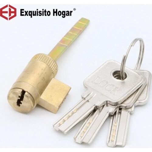 Locking Lock Door Cylinder Handle Pressure Lock Key Brass Interior Door 7# Single Hardware Core Rod