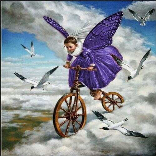 SHANSHIYOUPIN 5D DIY Diamond Painting Butterfly Girl Cross Stitch Diamond Mosaic Diamond Embroidery Needlework Rhinestone Gift