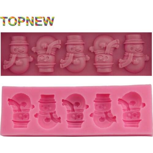 Snowman Silicone Cake Molds Non-Stick Sugar Fondant Jelly Jello Ice Lace Moulds Cookware Kitchen Accessories Tools C1866