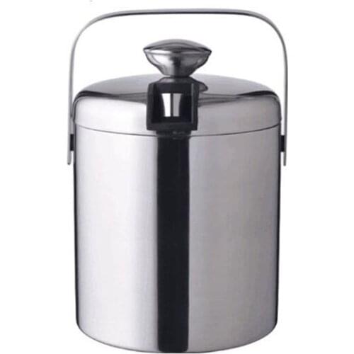 1.3L Ice Bucket, Stainless Steel Double Walled Ice Bucket with Lid and Whiskey Chilling Stones for Beer Wine Cooler