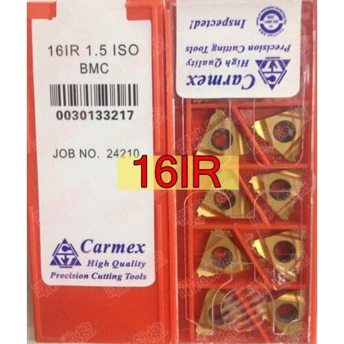 16IR AG60 AG55 1.0 1.25 1.5 1.75 2.0 2.5 3.0 3.5 ISO BMC 10pcs/set Carmex/ Internal Threaded inserts Processing: steel