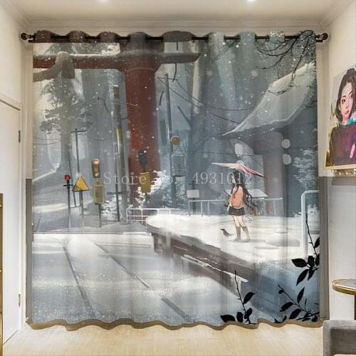 Anime Blackout Curtain Demon Slayer Japan Manga 3D Print 160x184cm Window Drapes for Bedroom Cartoon Custom Kids Curtains
