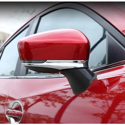 2PCS for Mazda 3 Axela 2017 Rearview mirror anticollision strip sticker Rearview mirror decorate Bright sticker