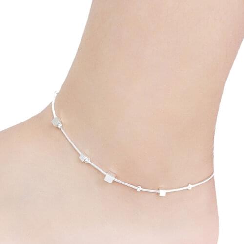 1PC Women Silver Plated Chain Single Bracelet Anklet Barefoot Sandal Beach Foot Simple Women Anklet Jewelry