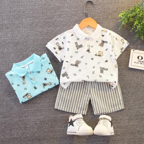 New Summer Children Clothes Baby Boys Cartoon Full Printe O-Neck T Shirt Shorts 2Pcs/sets Infant Kids Fashion Toddler Tracksuits