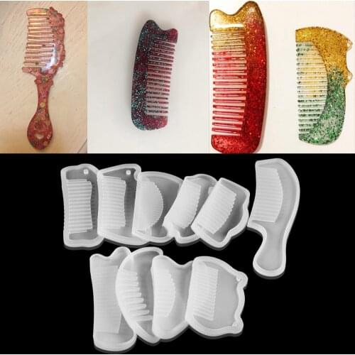 20 Styles 3D Transparent Comb Silicone Molds UV Epoxy Resin Mold For DIY Jewelry Making Cosmetic Tools DIY Hand Crafts Supplies