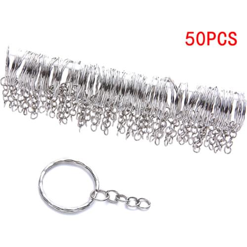 25/30mm Silver Plated Metal Blank Key Ring Keychain Split Ring Keyfob Women Men DIY Key Holder Rings Chains Accessories