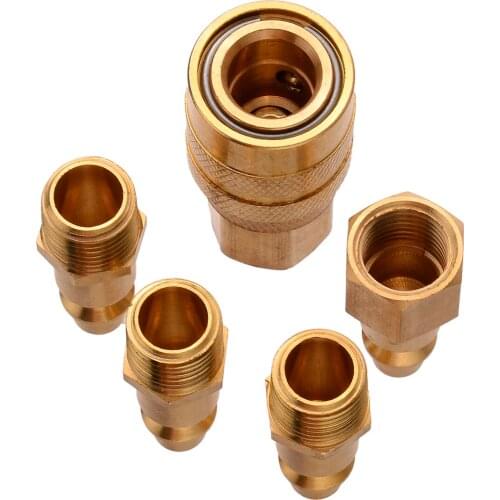 5pcs Solid Brass Quick Coupler Set Air Hose Connector Fittings 1/4" NPT Female Male Quick Plugs Tools For Air Operated Equipment