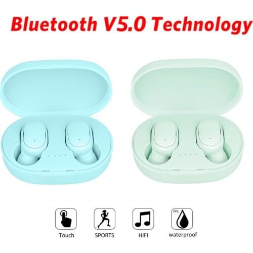 A6S Wireless Bluetooth5.0 Headphones In-ear Handfree Sport Headset With Mic Charging Box Stereo Earbud For Xiaomi Samsung Huawei
