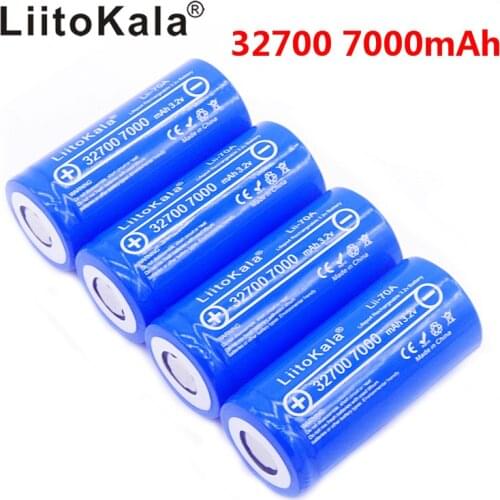4pcs LiitoKala lii-70A 3.2V 32700 6500mAh LiFePO4 Battery 35A Continuous Discharge Maximum 55A High power battery 32700 7000