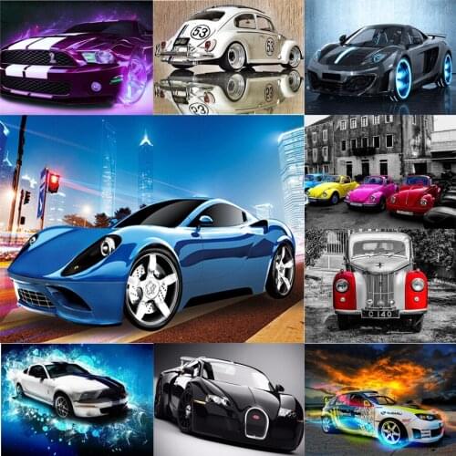 DIY 5D Paint By Diamond For Adults Kit Auto Cars Diamond Embroidery Paintings Mosaic Pictures Of Rhinestones for Home Wall Decor