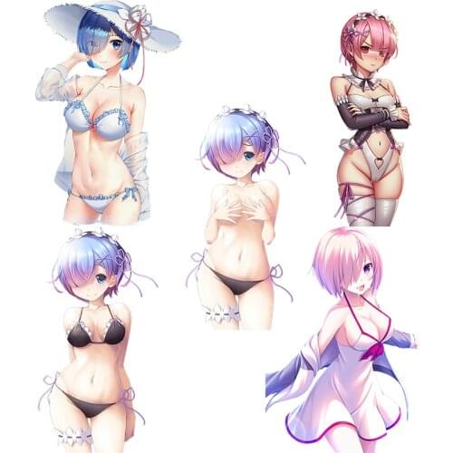 Three Ratels CDM367 RE:ZERO REM&RAM Beach bikini girl Super Staffie decal on Wall Fridge Toilet car bike