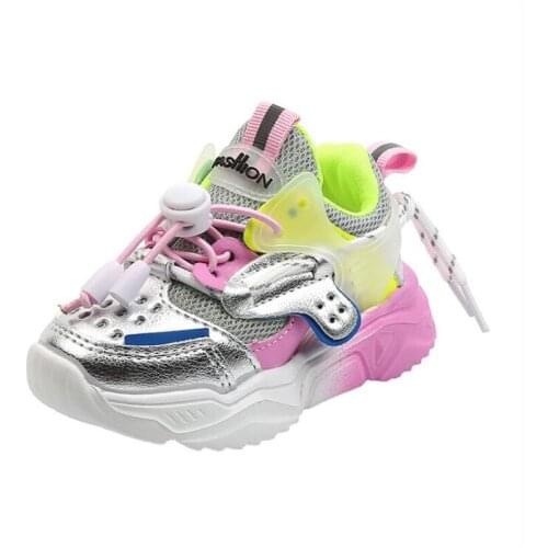 Childrens shoes 2021 spring and autumn new girls' sports shoes childrens shoes boys' solid light sole breathable mesh shoes