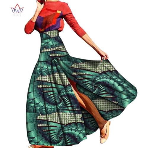 High Waist Long Skirt for Women Party Wedding Casual Date Dashiki African Women Skirt African Clothes for Women WY5863
