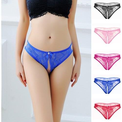 Women Sexy Lingerie Lace Panties Porno Crotchless G Strings Erotic Costumes Sexy Womens Underwear Transparent Sex Thongs Porn
