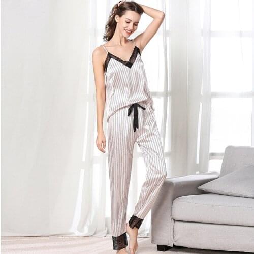 Elegant Sleepwear Satin Sleep Dress Bejama Women Woman Night Dress Sexy Underwear Woman Sleepwear Satin Lace Night Gown Lace