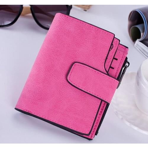 Korean Coin Purse Retro Buckle Student Matte Multi-card Zip Wallet Wallet Ladies Short Coin Purse Tarjetero Mujer