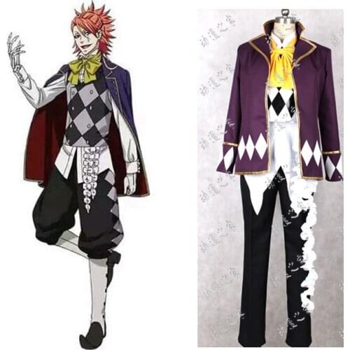 2016 Black Butler Kuroshitsuji Noahs Ark Circus Joker Anime Cosplay Costume