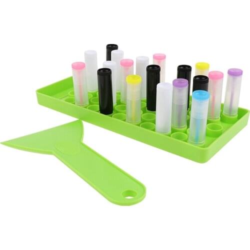 Lip Balm Crafting Kit Lip Balm Filling Tray And Spatula With 50 Empty Lip Balm Tubes With Caps