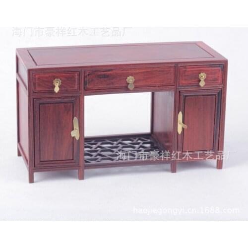 Red wood miniature furniture mahogany pedestal desk mahogany jade ornaments factory wholesale super fine
