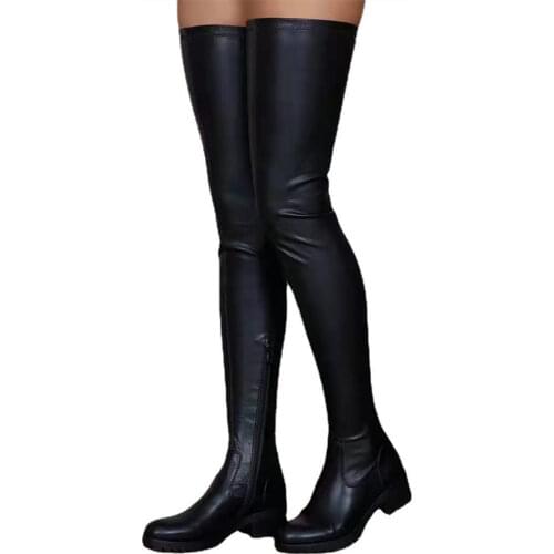 Fashion Punk Women Mid Boot Genuine Leather Side Zipper Shoes Woman High Heels 2020 Fashion Winter Motorcycle Boots Shoes